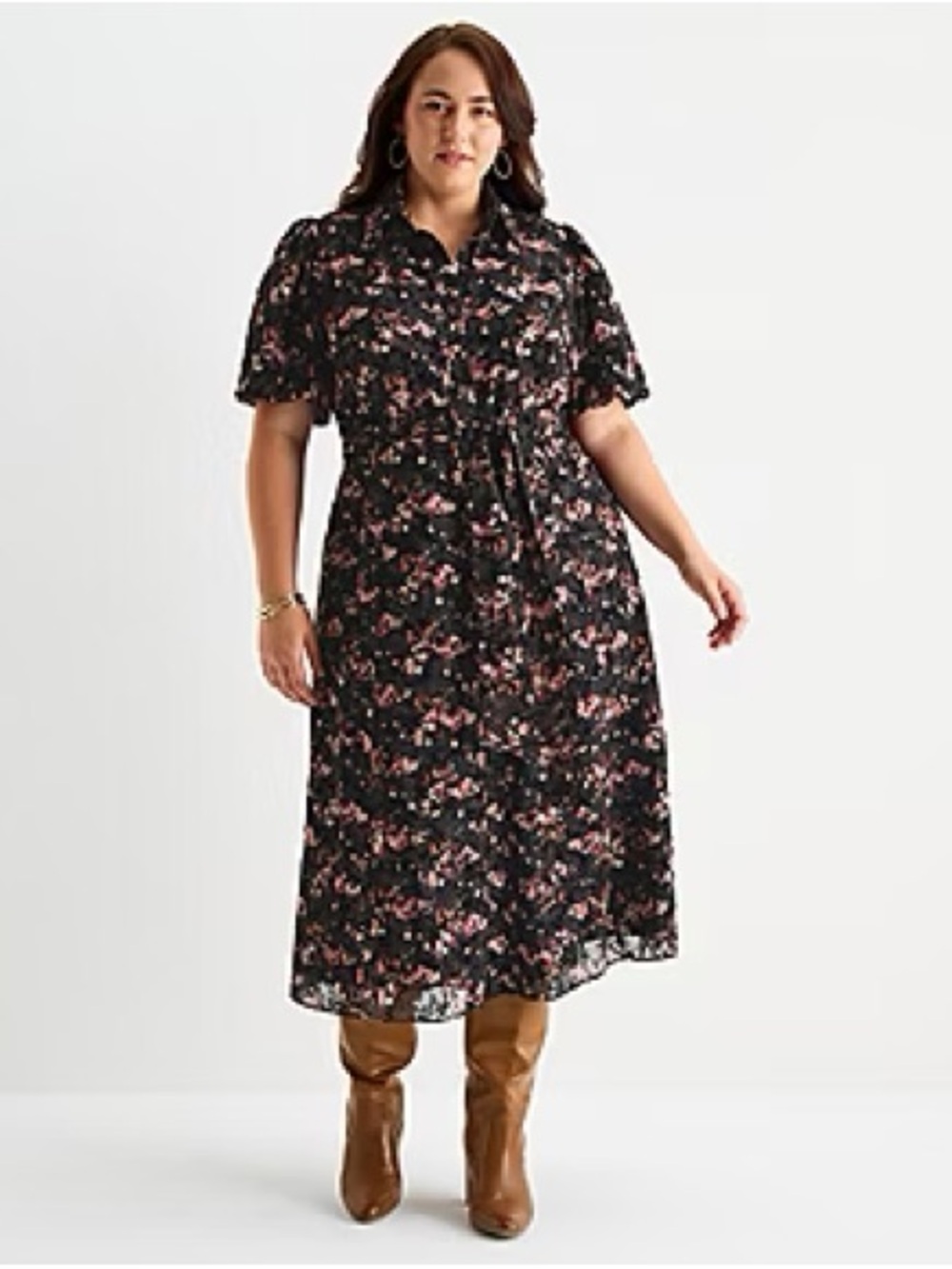 NWT 52seven button down floral midi dress